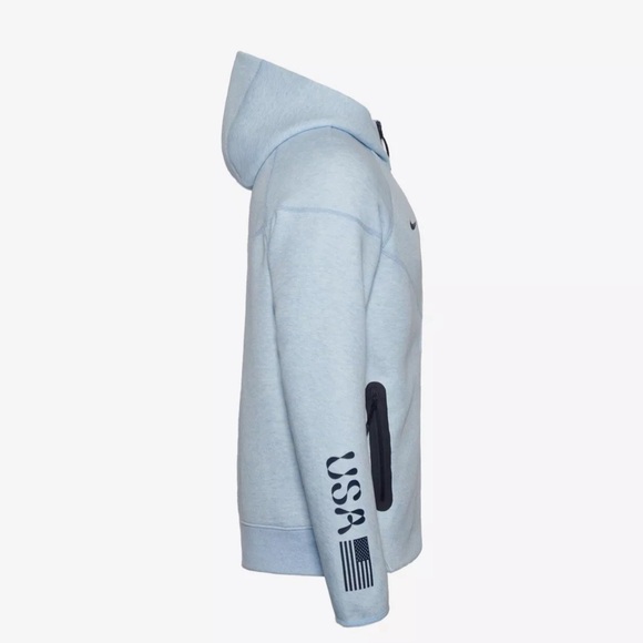 Men's Nike Olympic 2024 Team USA Tech Fleece Windrunner Hoodie FN1208-441 - Picture 2 of 4